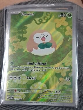 Rowlet Holographic Green Trading Card -